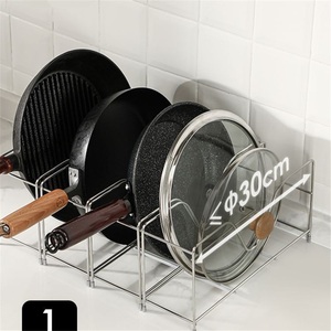<b>Kitchen</b> Stainless Steel Standing Type Modern <b>Storage</b> <b>Rack</b> for Pots Lids Cutting Boards Dishes-Box Design - Product Image 1