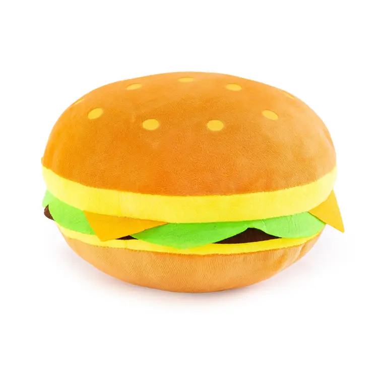 Professional Factory Offer simulation hamburger soft plush toy for baby