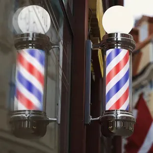 Barberpub barber pole rotating led strips light metal hair salon beauty furniture wayfair hot sale