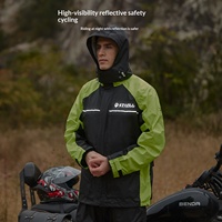 Ensemble imperméable deux pièces pour homme en nylon, pantalon et veste, réfléchissant, pour moto, cyclisme, livraison, équipement toutes saisons, résistant