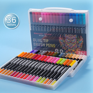 Juego de rotuladores artísticos de doble punta de 36 colores, bolígrafos de colores finos y Punta de pincel de artista para dibujo para colorear para adultos - Product Image 1