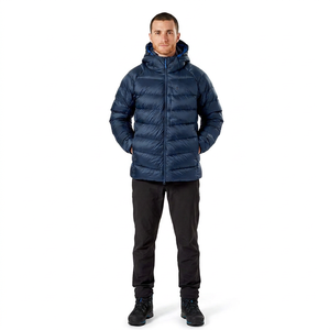 Custom Printed Winter Puffer Jacket Stand Warm Windproof Hoodie Zipper Closure Casual Insulated Jacket Woven Techniques <b>Feather</b> - Product Image 1