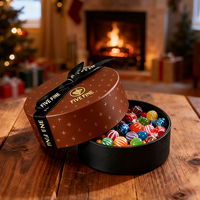Boîte cadeau de luxe pour bonbons et desserts, emballage en carton rond avec ruban, boîte à bonbons personnalisable