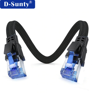 Cat8 Flat Braided Ethernet Cable 40Gbps 2000MHz High Speed LAN Network Cable for Gaming Router <b>Modem</b> - Product Image 1