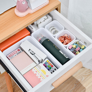 Caixa De Armazenamento De Plástico Desktop Separado Cosméticos Organizador Caixa De Combinação Livre Gaveta De Armazenamento Caixa Divisores De Armazenamento - Product Image 3