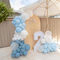 Lot de 100 ballons bleus transparents et blancs de 12 pouces pour la décoration de fête prénatale, révélation du sexe et anniversaire
