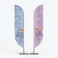 Drapeaux de plage en polyester double face de haute qualité avec sublimation par transfert thermique (tailles de 8 à 16 pieds) avec logos personnalisés pour la publicité extérieure