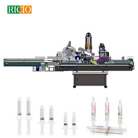 Machine d'étiquetage horizontale automatique RICIO pour tubes et seringues, applicateur d'étiquettes autocollantes