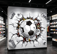 Papier peint mural 3D personnalisé sur le thème du football, revêtement mural autocollant pour chambre de garçon, salle de jeux, décoration murale sportive pour la maison