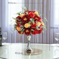 Centre de table de mariage, arrangement de fleurs artificielles, centre de table floral en soie rose et pivoine pour banquet, événement, fête, décoration de table
