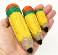 Jouet pour chat en feutre de laine fait main en forme de crayon, jouet à mâcher amusant pour animaux de compagnie, jouet interactif en feutre doux pour chaton