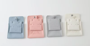 Multicolor Microfiber Jewelry Pouch with Snap Button Custom Logo Printed <b>Envelope</b> Style Flat Packaging Bag for Rings Necklaces - Product Image 6