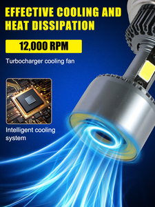 Gicoo MD004 12V Truck & Car LED Headlight Bulbs H7/H11/HB3/HB4/H13/9004/9007/880 90W 6000K IP67 CSP Aluminum - Product Image 5