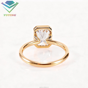 Bague en or 10k/14k, bague Radiant, certificat IGI, diamant de laboratoire 1.0/2.0/3.0ct couleur D, bague de mariage pour femme, bague personnalisée VVS1, cadeau - Product Image 2