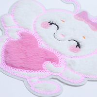 Patchs thermocollants en forme de cœur d'abeille, rose pastel, brodés, à paillettes, écologiques, de haute qualité, pour chapeau de la Saint-Valentin pour filles