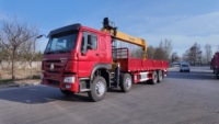 Yenilenmiş HOWO 8x4 Ağır Hizmet Tipi Mobil Kamyon Vinci, 16 Ton Hidrolik Teleskopik Bomlu Weichai Motorlu, İnşaat Kaldırma İşleri İçin