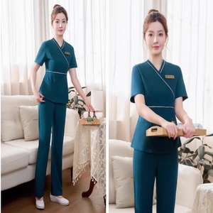 <span class=keywords><strong>Tunique</strong></span> de massage thaï pour femme, élastique, logo personnalisé, industrie de la beauté, vêtements de <span class=keywords><strong>travail</strong></span> de technicienne en salon, uniforme de spa pour femme - Product Image 3