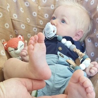 Poupées Reborn Bébé Garçon Réalistes en Silicone Noir, Corps Entier Souple, Fini Réaliste pour Tout-Petits