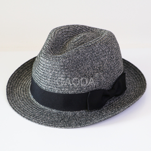 Thời trang tùy chỉnh in logo Fedora mũ rơm ngày bãi biển phụ nữ người đàn ông rộng vành rơm UPF50 + cuộn lên mũ Fedora bãi biển rơm Mũ mặt trời - Product Image 6