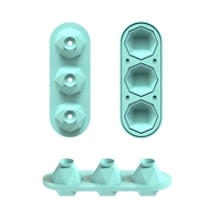 Moule à glaçons en silicone de qualité alimentaire, forme diamant, 3 rangées, flexible, facile à démouler, avec couvercle, pour whisky, cocktails, fêtes, bar