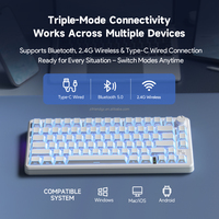 Teclado Mecánico FC75 PRO con Diseño 75%, 3 Modos Inalámbricos, Interruptores Intercambiables en Caliente, Retroiluminación RGB, Batería de 4000 mAh, Teclado para Juegos
