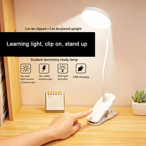 <b>LED</b> Eye Protection Clip-On Reading <b>Light</b> Modern European Student Study Bedside Lamp <b>USB</b> Charging for Dormitory Bedroom Night - Product Image 2