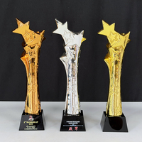 Trophée Étoile en Cristal de Résine Or, Argent, Cuivre, Récompense de Champion, Trophée Étoile en Cristal MH-T366 en Gros