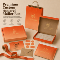 Boîtes d'expédition en papier orange vif personnalisées avec logo, utilisées pour l'emballage de vêtements, pour l'expédition et le transport en e-commerce