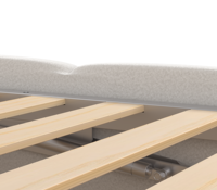 Cadre de lit à lattes rembourré en gros avec tête de lit, plateforme de lit en tissu personnalisée OEM, usine pour hôtels et détaillants