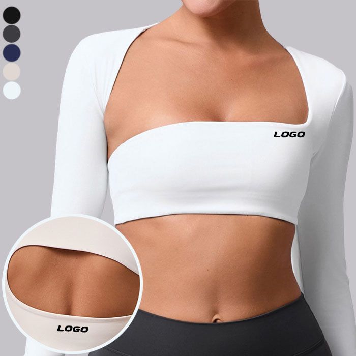 Quick Dry Running Shirts Padded Gym Shirts Hollow Out Yoga Shirts Long Sleeves
