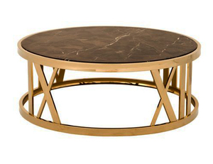 Table basse en métal faite à la main de style antique Design rond de luxe pour la maison ou la salle à manger - Product Image 1