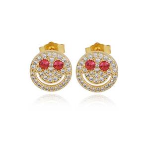 Luxury Vintage Gold Plated Copper Zircon Sterling <b>Silver</b> <b>Stud</b> <b>Earrings</b> with Heart Hollow-out Butterfly Flower Design Unisex Gift - Product Image 5