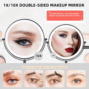 8 "màu đen thắp sáng Sạc máy tính để bàn gương trang điểm - Product Image 4