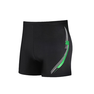 Maillot de bain à séchage rapide pour hommes, noir avec rayures bleu-vert, design sportif pour les activités aquatiques sur la plage, taille adulte - Product Image 5
