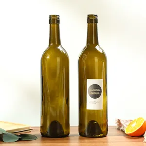 도매 750ml 레드 와인 병 진한 녹색 빈 럭셔리 제조 업체 샴페인 부르고뉴 빈 와인 유리 병