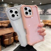 Coque de téléphone en matériau TPU + PC à paillettes colorées 2-en-1 adaptée à l'iPhone 16Promax