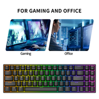 Clavier mécanique Royal Kludge RK 71 touches Type C 70 Noir et blanc Hotswap Blanc Rgb sans fil RK71