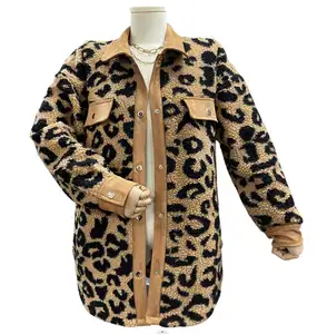 新款女式夹克2023时尚风格设计师奢华销售豹纹外套冬装休闲女式外套别致上衣