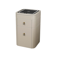 Table de toilette en bois massif avec chargeur sans fil, table de chevet pour petits espaces, station de maquillage tout-en-un, design à rabat, maquillage intelligent