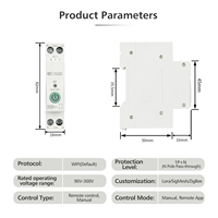 Interruptor Inteligente WiFi 63A 1P+N con Medidor de Energía, Monitoreo de kWh, Temporizador, Relé, Control Tuya SmartLife, Interruptor Inteligente con Control Remoto