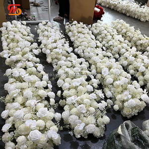 Chemin de table élégant et lisse pour événements de mariage, décoration de table d'allée, fleurs de gypsophile blanches - Product Image 5