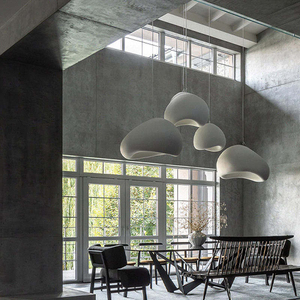 Nordic Cream Style Designer Restaurant Chandelier Hall Study <span class=keywords><strong>Dormitorio</strong></span> Lámpara colgante Personalidad creativa Wabi-Sabi Iluminación colgante - Product Image 4