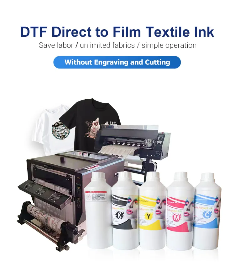 DTF T Shirt Printing CMYK White Ink 500ML For A3 A4 Film Transfer Printer Transfer Machine White Ink For Epson