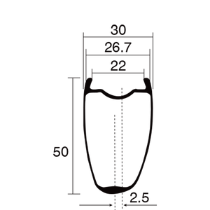 Jantes de vélo de route en carbone ultralégères portables pour course, asymétriques, à disque, largeur 22 mm, profil 50 mm, pièces de vélo de ville RAD50C V2 700C - Product Image 4