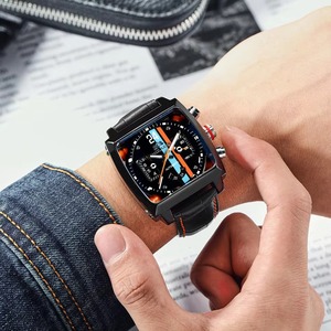 Drioshipping Top Brand Luxury Men Vintage Genuine Leather Strap Square PAULAREIS <b>Automatic</b> Mechanical Watch - Product Image 4