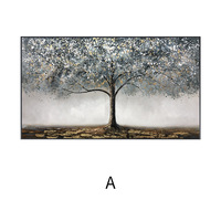 Peintures à l'huile sur toile d'art mural moderne faites à la main, arbre à argent, paysage texturé, peinture décorative pour la décoration de la maison