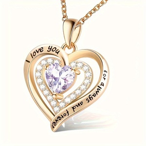 Collier pendentif en forme de cœur serti de diamants, cadeaux festifs pour la Saint-Valentin, Halloween, Pâques, souvenirs pour fêtes à domicile - Product Image 4