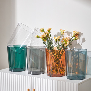 Transparent Cylindrical Waste Bin Large Size Indoor Use For Home Office Kitchen Bathroom - Product Image 4