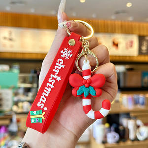 Newest 3D PVC Cartoon Christmas promotional Kids Anime Keychain Silicon <b>Key</b> <b>ring</b> Accessories Rubber <b>Key</b> <b>chains</b> Carabiners - Product Image 3