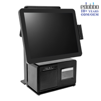 Terminal de point de vente tout-en-un à double écran Windows 10, écran secondaire disponible en tailles 9,7 pouces, 11,6 pouces et 15,6 pouces